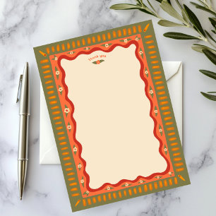 Retro Boho Spaß Handgefertigte INDIVIDUELLE Hochze Dankeskarte