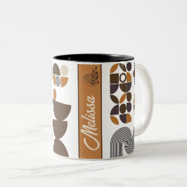 Retro-Boho Stil bunt geometrisch Muster Zweifarbige Tasse