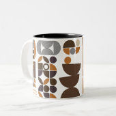 Retro-Boho Stil bunt geometrisch Muster Zweifarbige Tasse (Vorderseite Links)