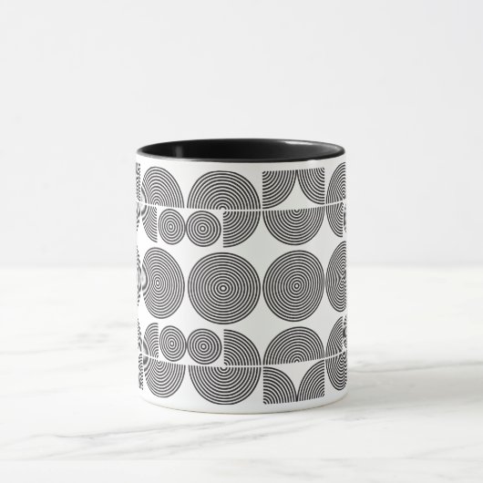 Retro-Boho Stil moderne schwarz geometrische Muste Tasse (Zentrum)