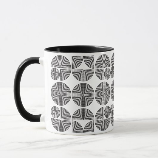 Retro-Boho Stil moderne schwarz geometrische Muste Tasse (Links)