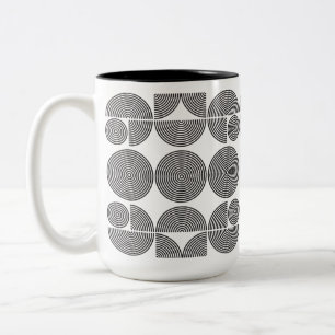 Retro-Boho Stil moderne schwarz geometrische Muste Zweifarbige Tasse