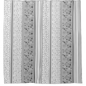 Retro BOHO Streifen grau Duschvorhang (Vorderseite)