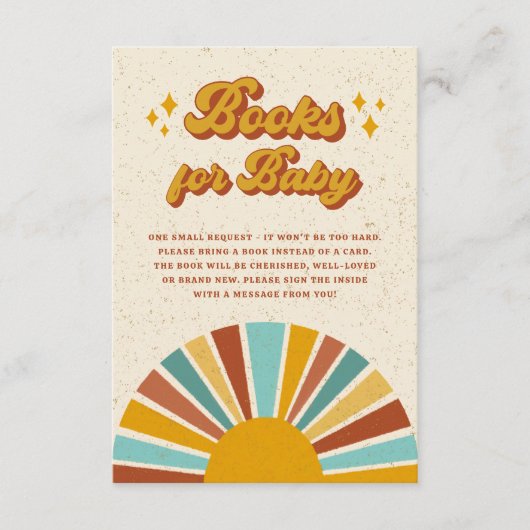 Retro Boho Sun Books for Baby Begleitkarte (Vorderseite)