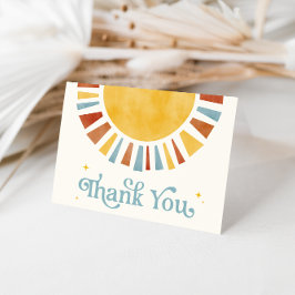 Retro Boho Sun Burst Danke Karte