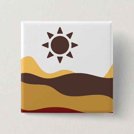 Retro Boho Sun Button (Vorderseite)
