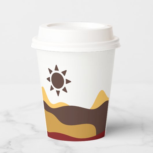 Retro Boho Sun Pappbecher (Vorderseite)