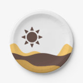 Retro Boho Sun Pappteller (Vorderseite)