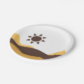 Retro Boho Sun Pappteller (Schrägansicht)