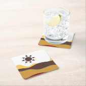 Retro Boho Sun Rechteckiger Pappuntersetzer (Vor Ort)