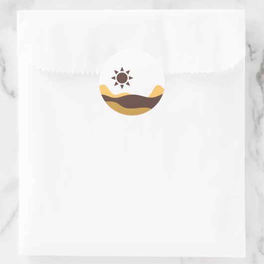 Retro Boho Sun Runder Aufkleber (Tasche)