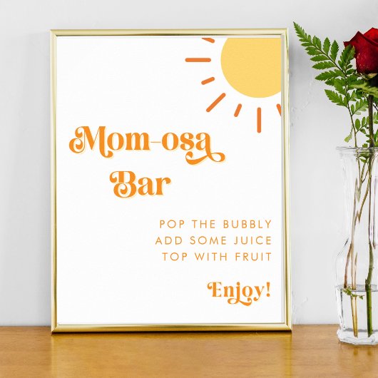 Retro Boho Sun Sunshine Mama-Osa Bar Baby Dusche Poster
