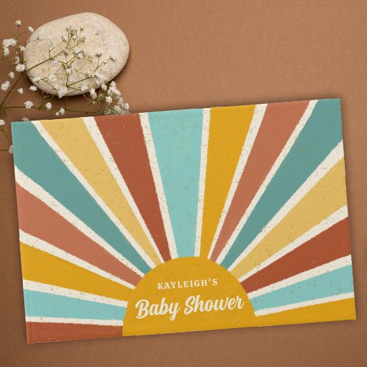 Retro Boho Sunshine Baby Dusche Gästebuch