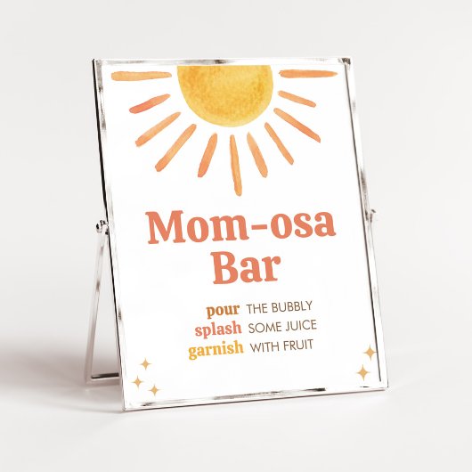 Retro Boho Sunshine Baby Dusche Mama Osa Bar Poster