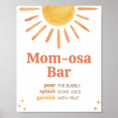 Retro Boho Sunshine Baby Dusche Mama Osa Bar Poster (Vorne)