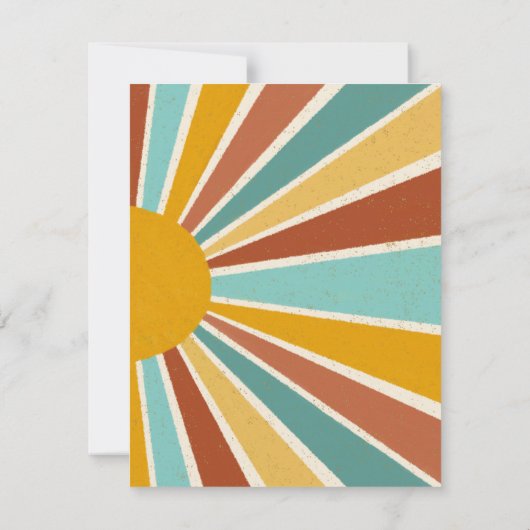 Retro Boho Sunshine Baby Shower  Dankeskarte (Rückseite)