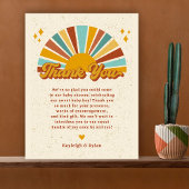 Retro Boho Sunshine Baby Shower  Dankeskarte