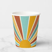 Retro Boho Sunshine Baby Shower Pappbecher (Vorderseite)
