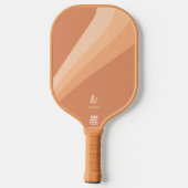 Retro Boho Tan Terracotta Wave Personalisiert Pickleball Schläger (Rückseite)