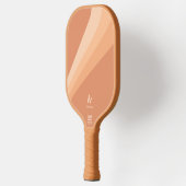 Retro Boho Tan Terracotta Wave Personalisiert Pickleball Schläger (Links)