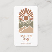 Retro Boho Terracotta and Sage Sun Mountains Visitenkarte (Vorderseite)