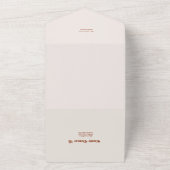 Retro Boho Terracotta Burnt Orange Wedding All in One Einladung (Außenbereich)