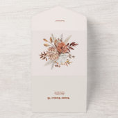 Retro Boho Terracotta Burnt Orange Wedding All In One Einladung (Außenbereich)