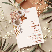 Retro Boho Terracotta Burnt Orange Wedding Invita Einladung