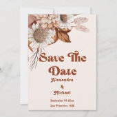 Retro Boho Terracotta Burnt Orange Wedding Save The Date (Vorderseite)