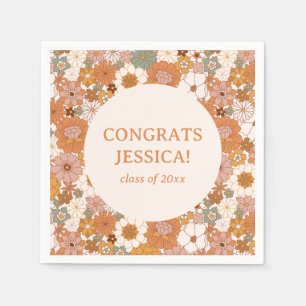 Retro Boho Terracotta Niedliche Abitur Serviette