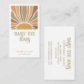 Retro Boho Terracotta Orange Green Sunburst Visitenkarte (Vorne/Hinten)