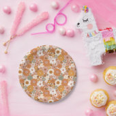 Retro Boho Terracotta Wildblumen Herbst Pappteller (Party)