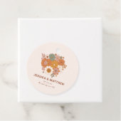 Retro Boho Terrakotta Blumen Hochzeitsnamen  Geschenkanhänger (Beispiel)