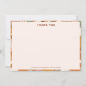 Retro Boho Terrakotta Floral Personalisierte Hochz Dankeskarte (Vorderseite)