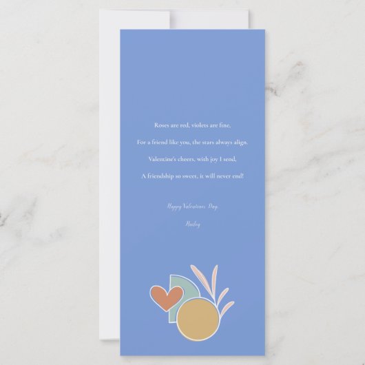 Retro-Boho-Valentinstag-Flachkarte (Rückseite)