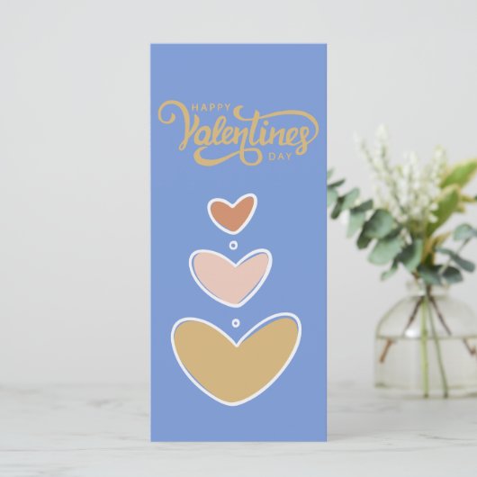 Retro-Boho-Valentinstag-Flachkarte (Stehend Vorderseite)