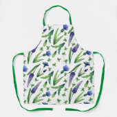 Retro Boho Vintage Lila grüne Küche Schürze (Vorderseite)