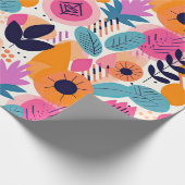 Retro-Boho-Volkskunst-Stil Whimsical-Blumen-Gesche Geschenkpapier (Ecke)