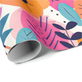 Retro-Boho-Volkskunst-Stil Whimsical-Blumen-Gesche Geschenkpapier (Rolleneckpunkt)