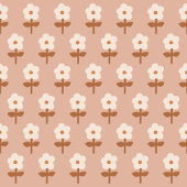 Retro-Boho-Vorhang Braun-Grün-Blumen-Vibes Duschvorhang