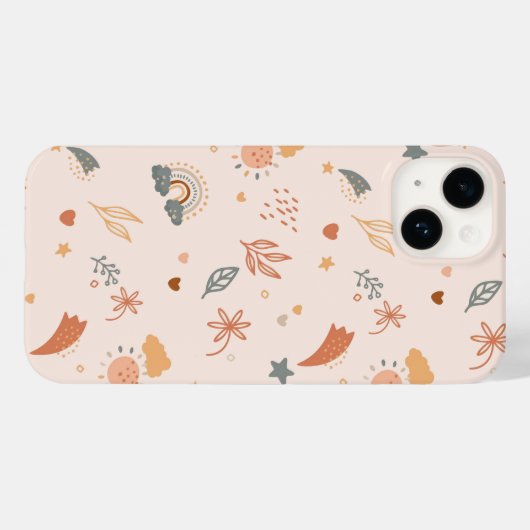 Retro Boho Wasserfarbe Regenbogenneutral Case-Mate iPhone Hülle (Rückseite (Horizontal))