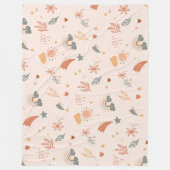Retro Boho Wasserfarbe Regenbogenneutral Fleecedecke (Vorderseite)