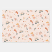 Retro Boho Wasserfarbe Regenbogenneutral Geschenkpapier Set (Vorderseite)