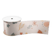 Retro Boho Wasserfarbe Regenbogenneutral Satinband (Spule)