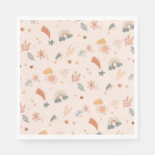 Retro Boho Wasserfarbe Regenbogenneutral Serviette (Vorderseite)