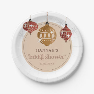 Retro Boho Weihnachtskugel Ornamente Brautdusche Pappteller