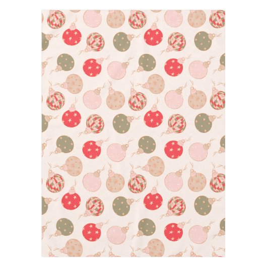 Retro Boho Weihnachtsschmuck Rosa Grün Muster Tischdecke (Vorderseite)