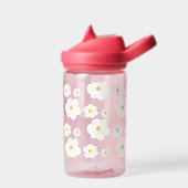 Retro Boho weiße Blume Kinder Trinkflasche (Links)
