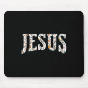 Retro Boho Wildflower Jesus Gott Glaube Religiös C Mousepad