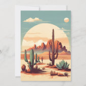 Retro Boho Wüstenhochzeit Einladung (Rückseite)